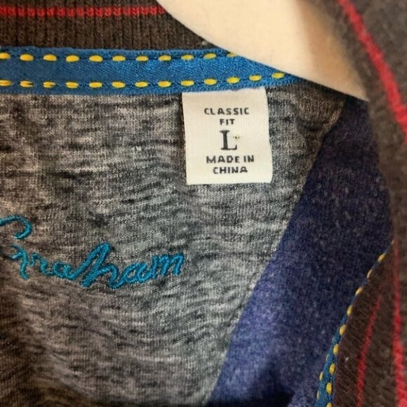 Robert Graham Men’s  Cotton Blend 1/4 Zip Heathered Blue Pullover Sweater - Picture 6 of 11